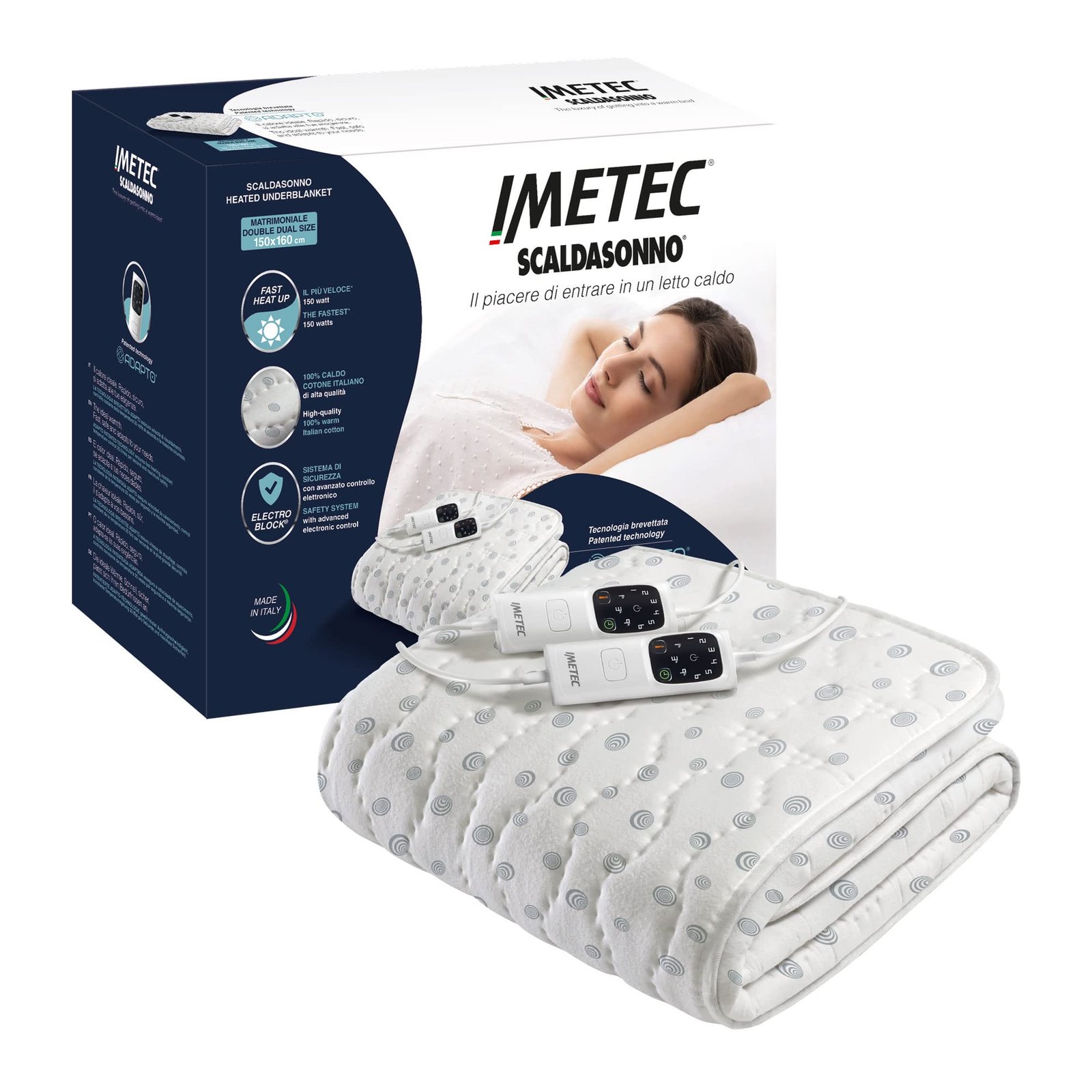 Scaldaletto elettrico Imetec Adapto Cotone Matrimoniale